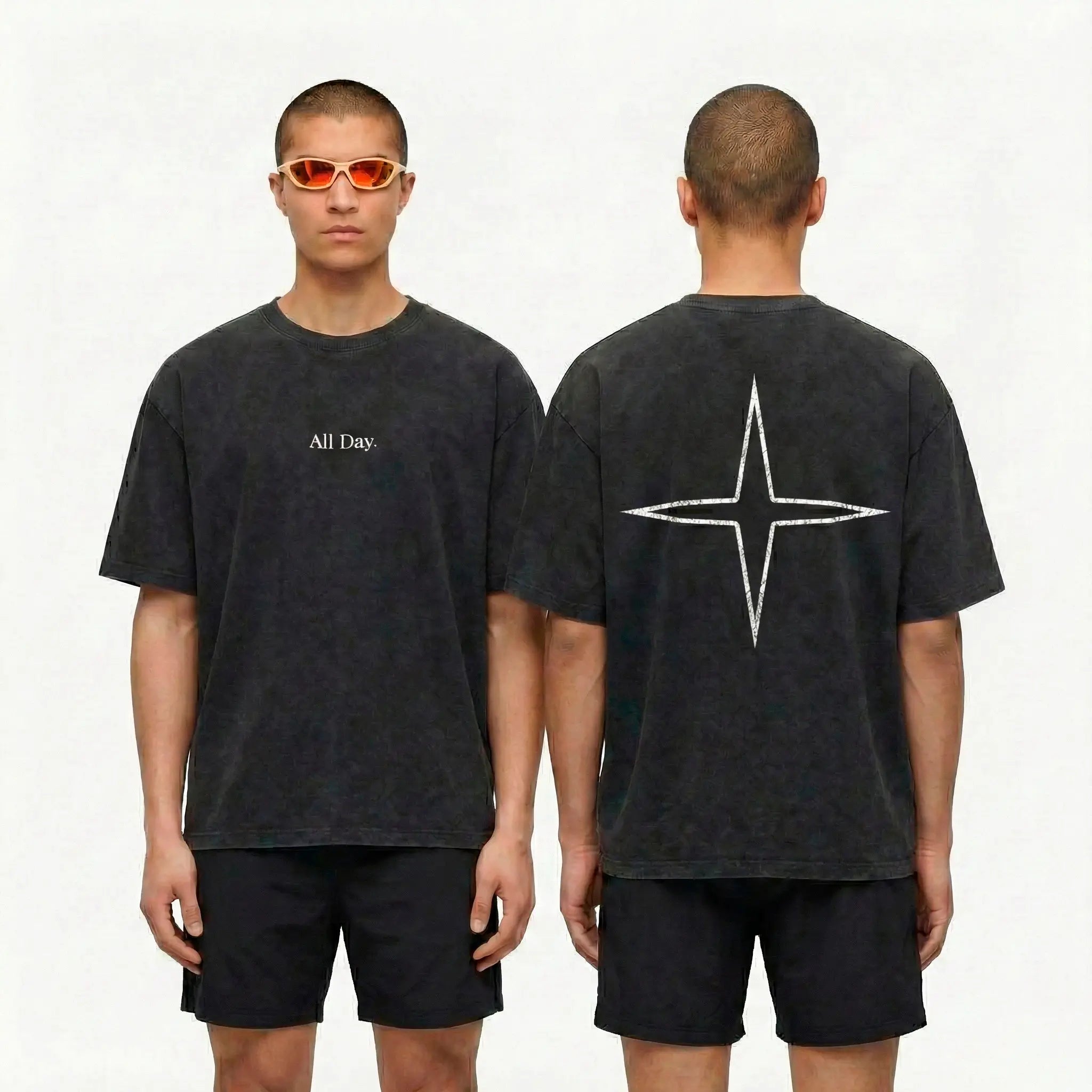 Camiseta All Day/TUFF - Preta Estonado