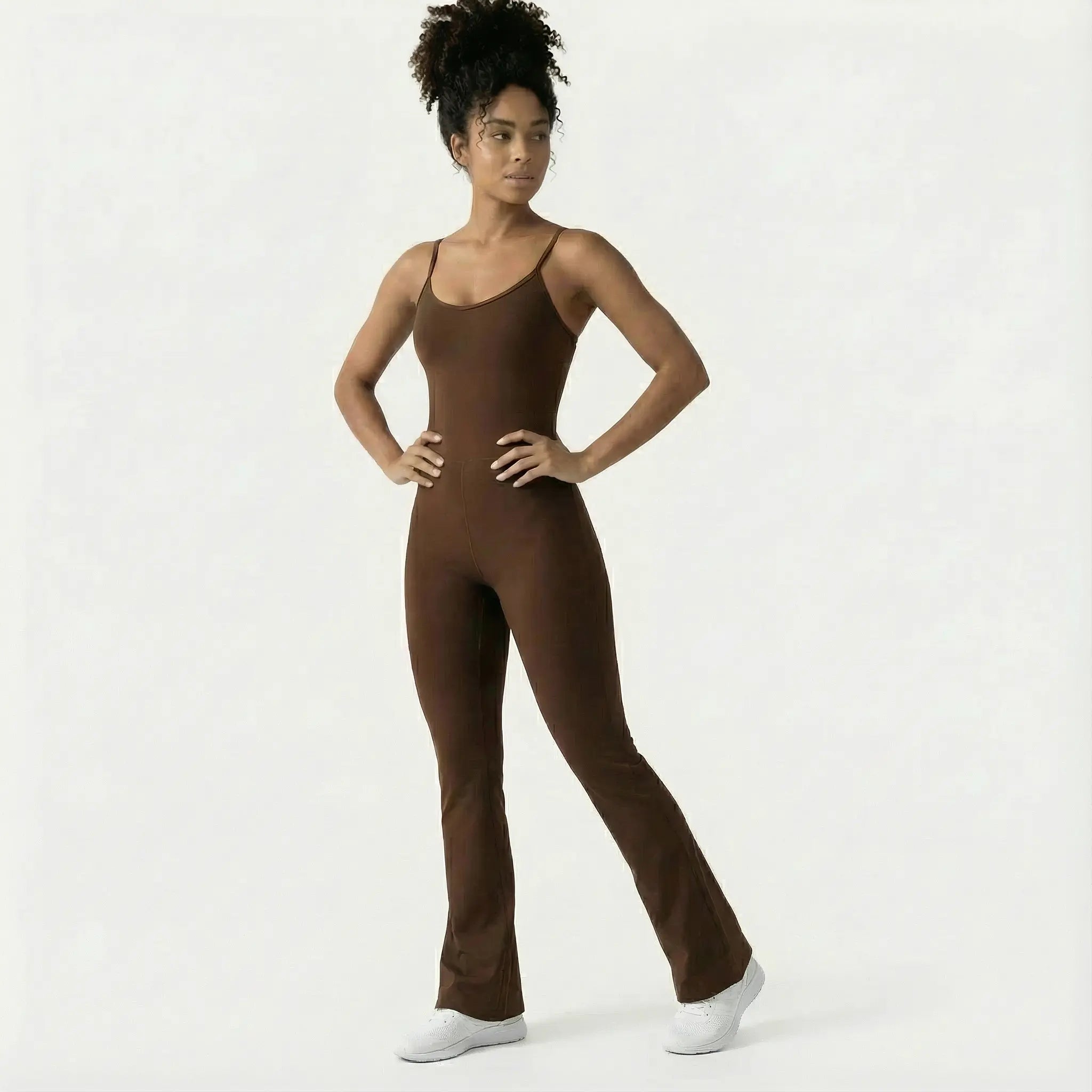 Macacão Flare - Marrom