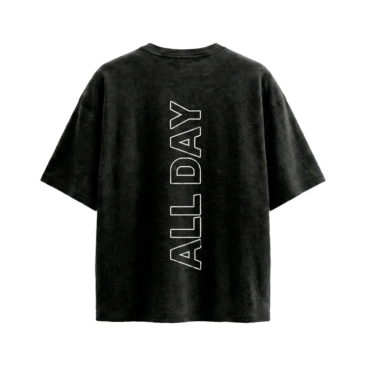 Camiseta TUFF/All Day - Preta Estonada