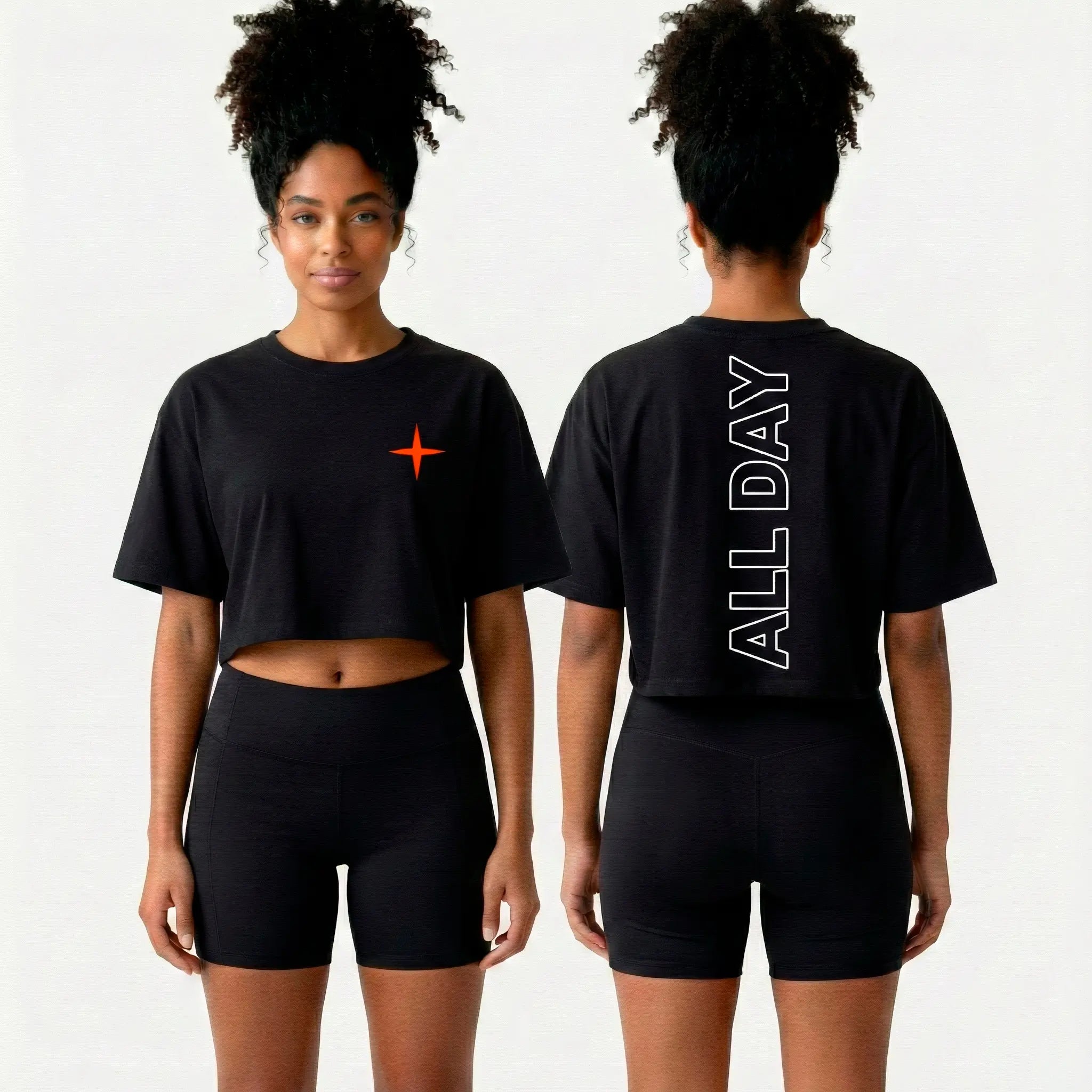 Cropped TUFF/All Day - Preto