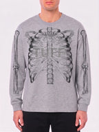 Camiseta Manga Longa Skeleton - Cinza