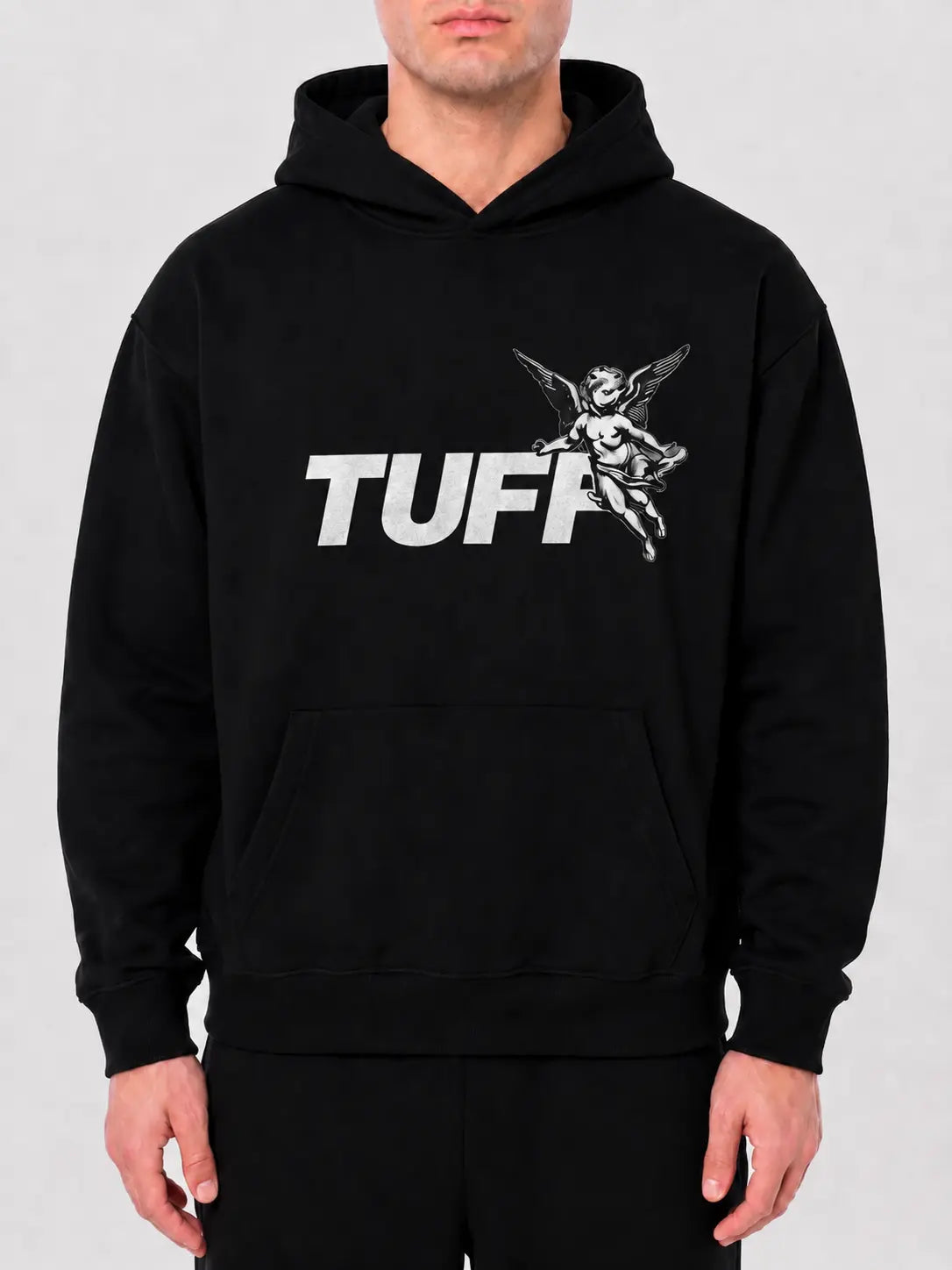 Moletom Boxy TUFF Angel - Preto