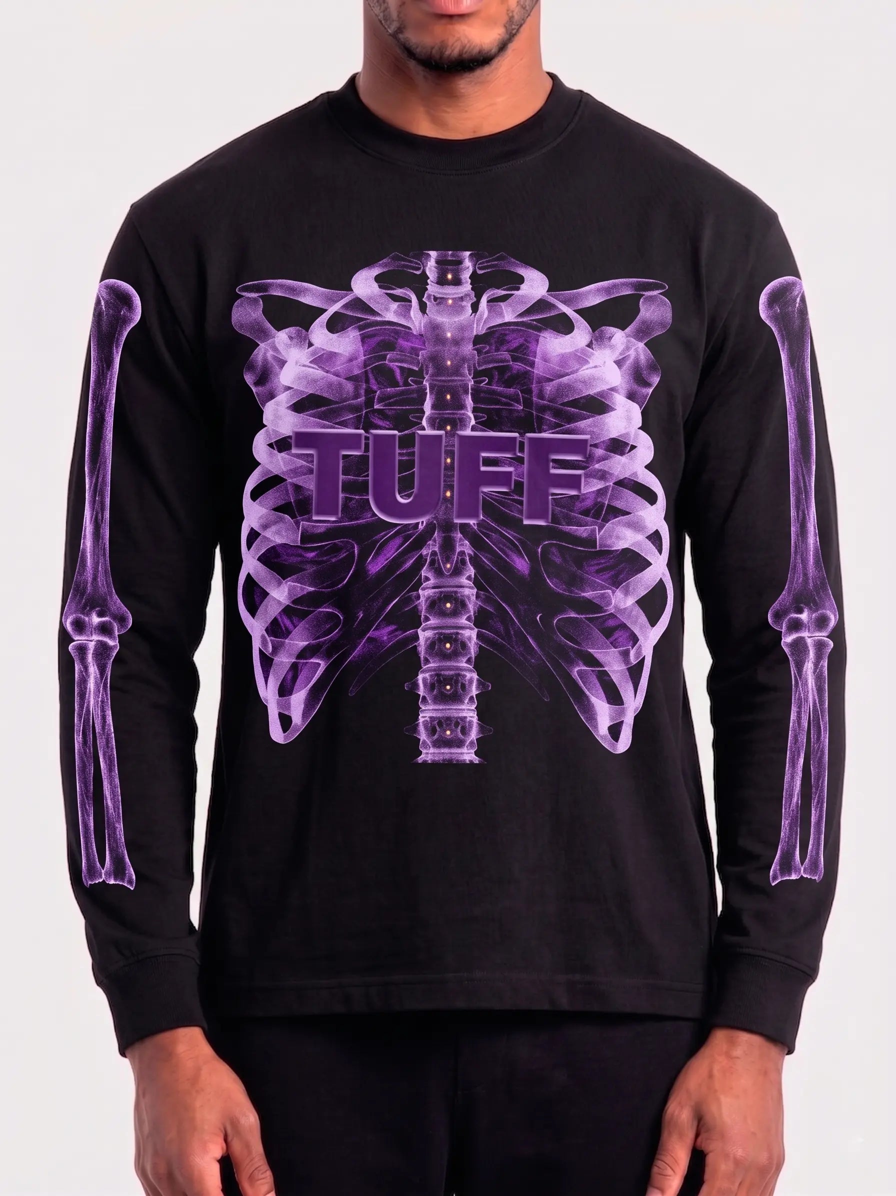 Camiseta Manga Longa Skeleton - Preta