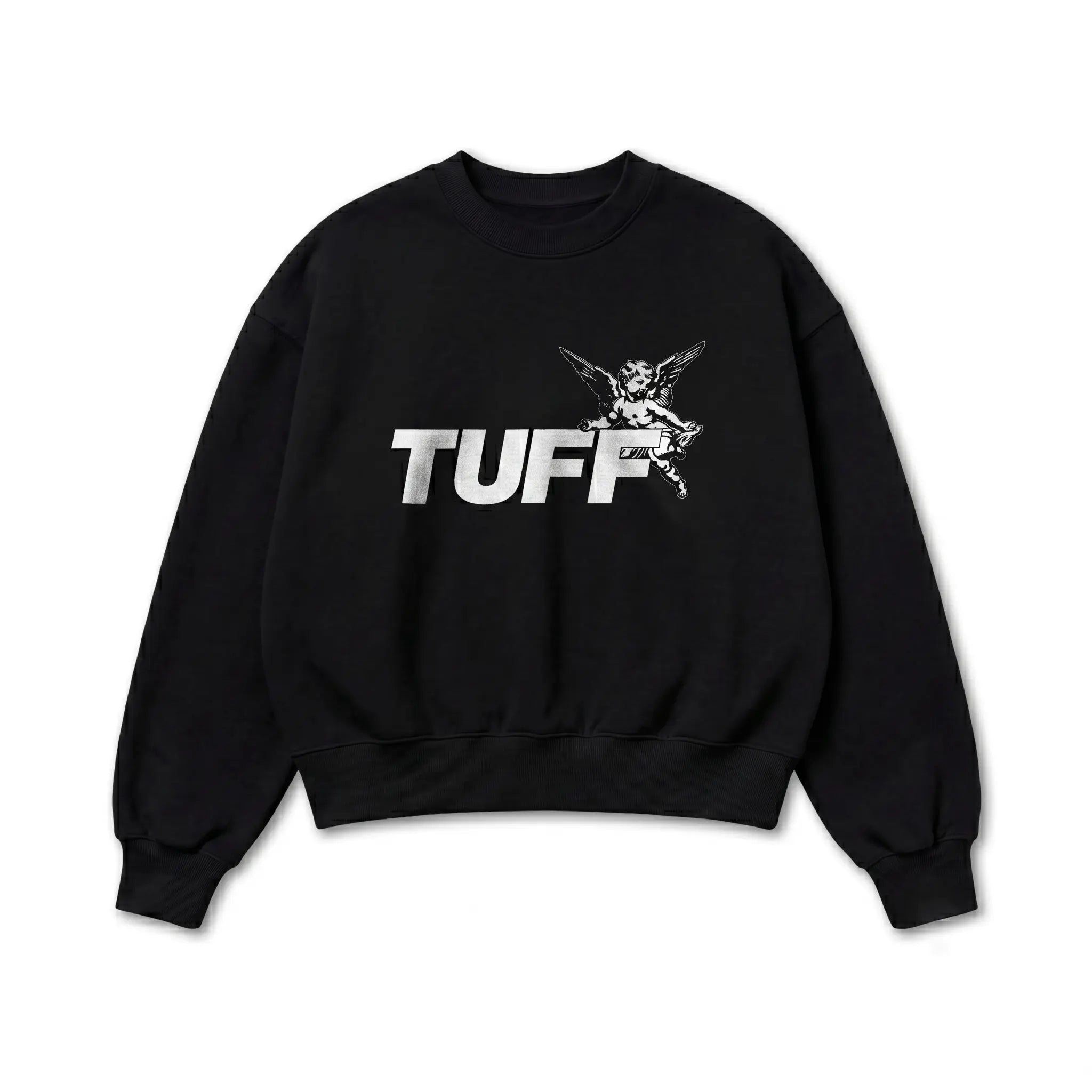 Moletom Boxy Careca TUFF Angel - Preto