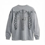 Camiseta Manga Longa Skeleton - Cinza