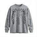 Camiseta Manga Longa Skeleton - Cinza
