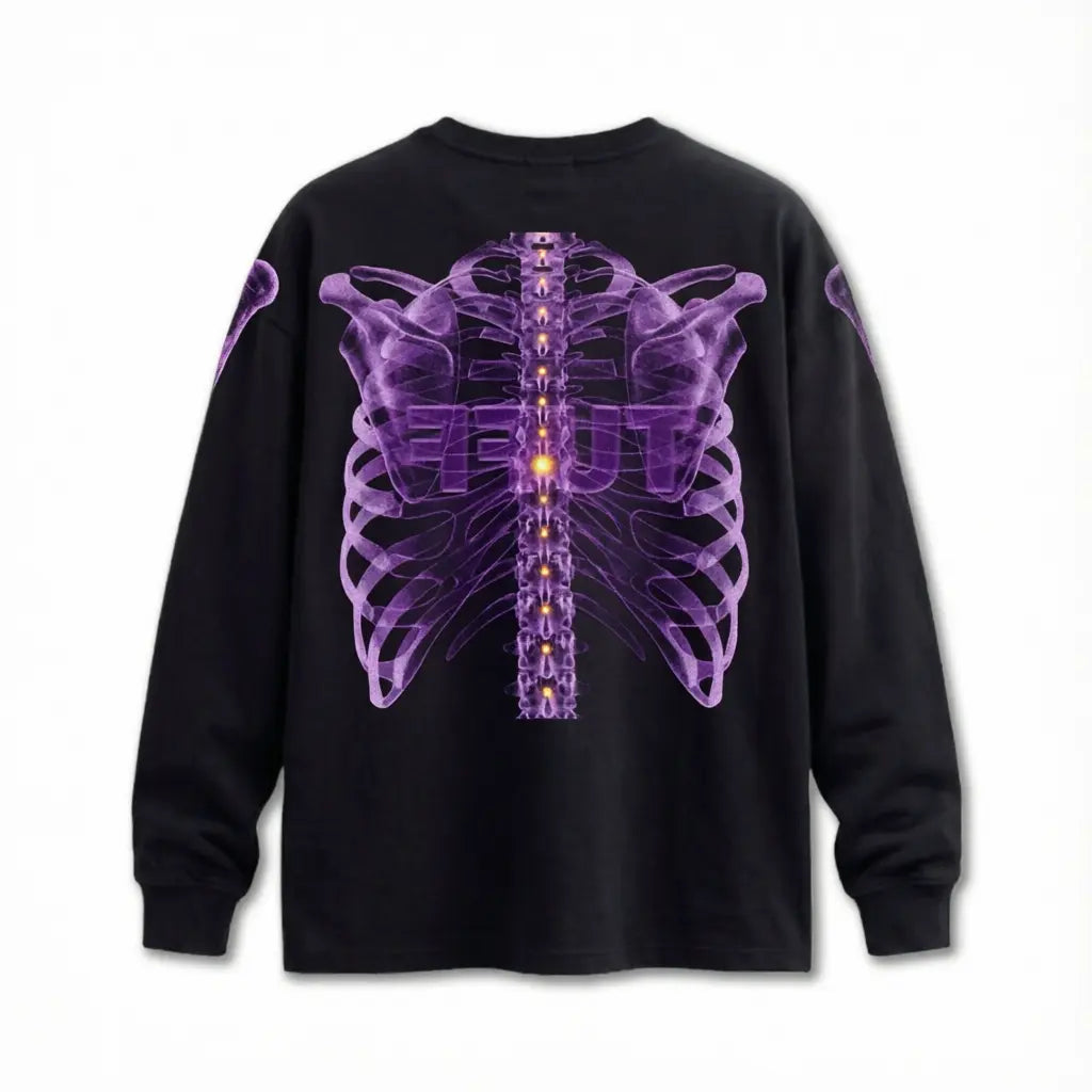 Camiseta Manga Longa Skeleton - Preta