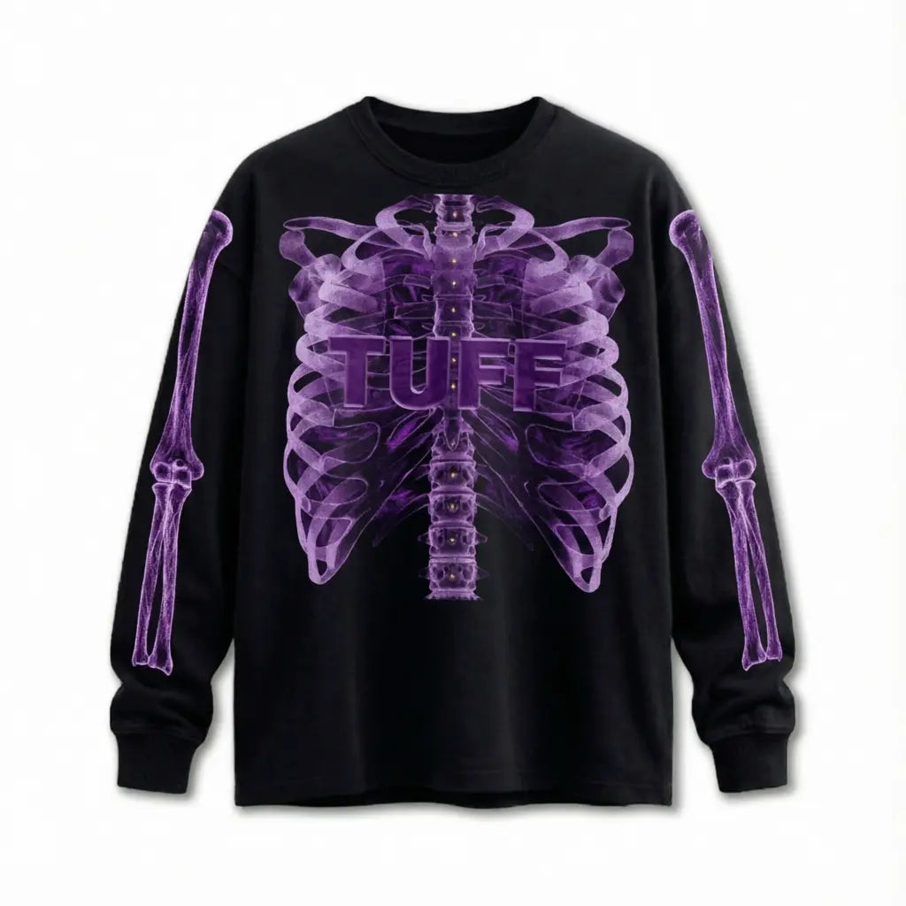 Camiseta Manga Longa Skeleton - Preta